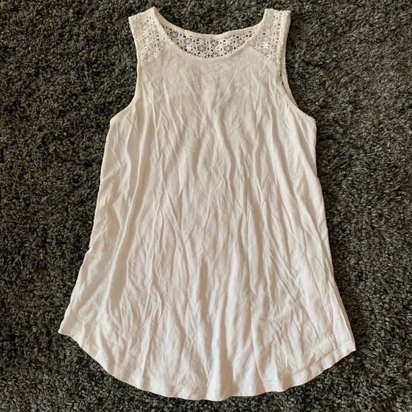 Old Navy White Tank Blouse Sz Small (bin1) - Picture 1 of 8